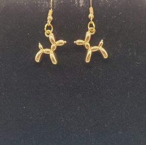 Enamel Cartoon Balloon Dog Earrings (Gold Plated)​​​